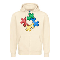 Sandshell autism puzzle Zipper Hoodie - MaliasSmallBusiness