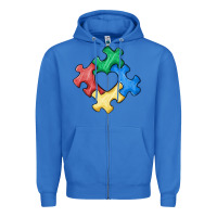 True Royal autism puzzle Zipper Hoodie - MaliasSmallBusiness