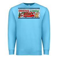Ocean Blue christmas is coming license plate Premium Sweatshirt - BundleAndBundleShop