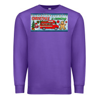 Purple christmas is coming license plate Premium Sweatshirt - BundleAndBundleShop