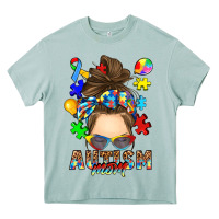 Arona messy bun autism mom Heavy Core Tee - RanaPortraitStore