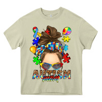 Mossy messy bun autism mom Heavy Core Tee - RanaPortraitStore