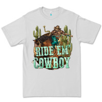 Dove Grey ride em cowboy Premium Tee - texasbilliewilder