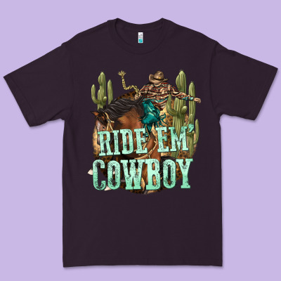Ride Em Cowboy Premium Tee Designed By Texasbilliewilder