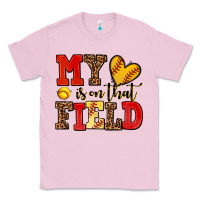 Bubblegum Pink my heart is on that field softball Classic Tee - AdoDesignShop