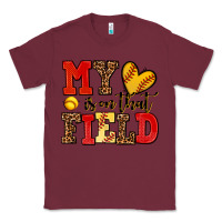 Burgundy my heart is on that field softball Classic Tee - AdoDesignShop