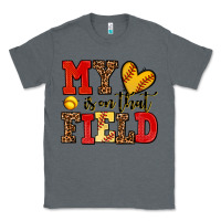 Charcoal Heather my heart is on that field softball Classic Tee - AdoDesignShop