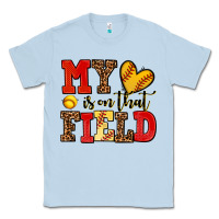 Dusty Blue my heart is on that field softball Classic Tee - AdoDesignShop