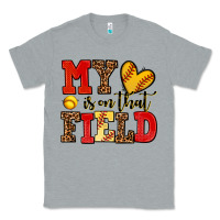 Heather Grey my heart is on that field softball Classic Tee - AdoDesignShop
