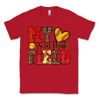 Red my heart is on that field softball Classic Tee - AdoDesignShop