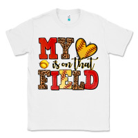 White my heart is on that field softball Classic Tee - AdoDesignShop