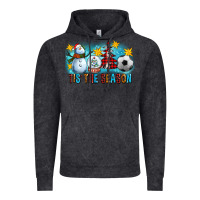 Vintage Black Tis The Season Christmas With Soccer Ball And Snowman Vintage Hoodie - FaDigitalArtStudio