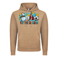 Vintage Coffee Tis The Season Christmas With Soccer Ball And Snowman Vintage Hoodie - FaDigitalArtStudio
