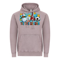 Vintage Zinc Tis The Season Christmas With Soccer Ball And Snowman Vintage Hoodie - FaDigitalArtStudio
