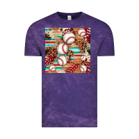 Cloud Purple baseball leopard cowhide turquoise seamless pattern Vintage Tee - JahusDesignShop