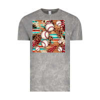 Cloud Rock baseball leopard cowhide turquoise seamless pattern Vintage Tee - JahusDesignShop