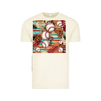 Vintage Arctic baseball leopard cowhide turquoise seamless pattern Vintage Tee - JahusDesignShop