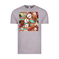 Vintage Zinc baseball leopard cowhide turquoise seamless pattern Vintage Tee - JahusDesignShop