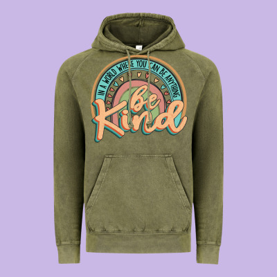 Be Kind Vintage Hoodie Designed By Jahusdesignshop