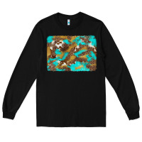Black western turquoise leopard and cowhide background Long Sleeve Tee - Artiststas
