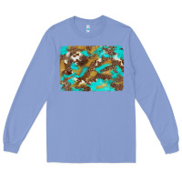 Colony Blue western turquoise leopard and cowhide background Long Sleeve Tee - Artiststas