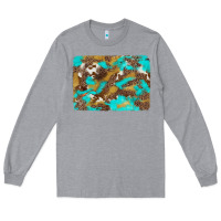 Heather Grey western turquoise leopard and cowhide background Long Sleeve Tee - Artiststas