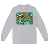 Moon Dust western turquoise leopard and cowhide background Long Sleeve Tee - Artiststas