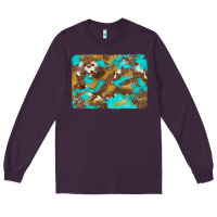 Plum western turquoise leopard and cowhide background Long Sleeve Tee - Artiststas