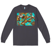 Smoke western turquoise leopard and cowhide background Long Sleeve Tee - Artiststas