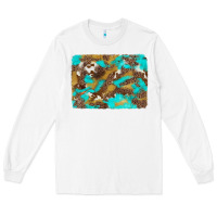 White western turquoise leopard and cowhide background Long Sleeve Tee - Artiststas