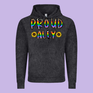 Proud Ally Vintage Hoodie Designed By Cowhidedigitalart