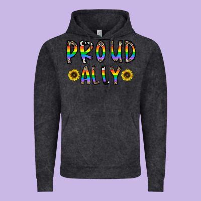 Proud Ally Vintage Hoodie Designed By Cowhidedigitalart