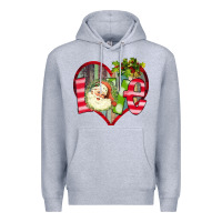 Heather Grey Love Christmas Santa Premium Hoodie - Bettercallsaul