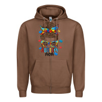 Chestnut messy bun autism mom Zipper Hoodie - MaliasSmallBusiness