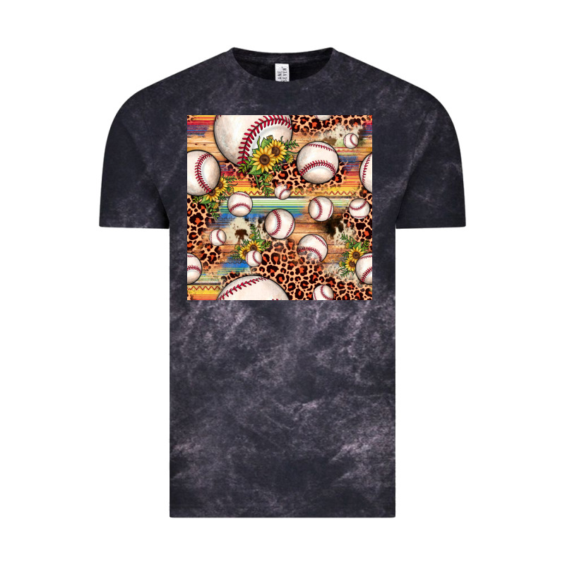 Baseball Leopard Cowhide Sunflower Seamless Pattern Vintage Tee by JahusDesignShop | Teevron