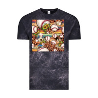 Cloud Black baseball leopard cowhide sunflower seamless pattern Vintage Tee - JahusDesignShop