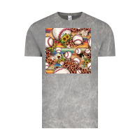 Cloud Rock baseball leopard cowhide sunflower seamless pattern Vintage Tee - JahusDesignShop