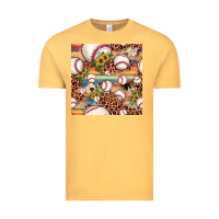 Vintage Mustard baseball leopard cowhide sunflower seamless pattern Vintage Tee - JahusDesignShop