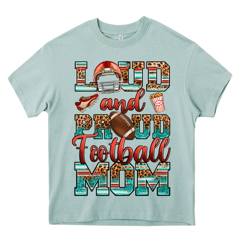Loud And Proud Football Mom Heavy Core Tee by RanaPortraitStore | Teevron