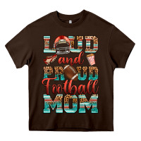 Chocolate Brown loud and proud football mom Heavy Core Tee - RanaPortraitStore