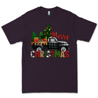 Plum merry christmas with black truck Premium Tee - Zillion Design Studio
