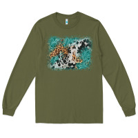 Army Green cowhide turquoise leather background Long Sleeve Tee - AdoDesignShop