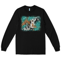 Black cowhide turquoise leather background Long Sleeve Tee - AdoDesignShop