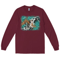 Burgundy cowhide turquoise leather background Long Sleeve Tee - AdoDesignShop