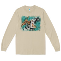 Mushroom cowhide turquoise leather background Long Sleeve Tee - AdoDesignShop