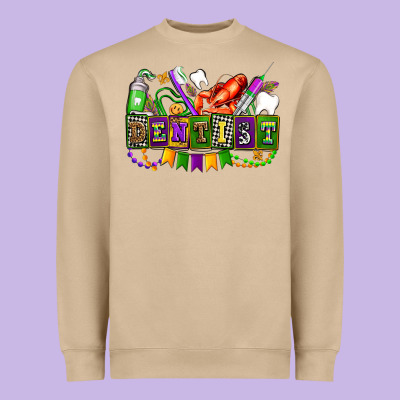 Mardi Gras Dentist Heavyweight Sweatshirt Designed By Adodesignshop