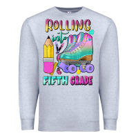 Heather Grey rolling into fifth grade Premium Sweatshirt - BundleAndBundleShop