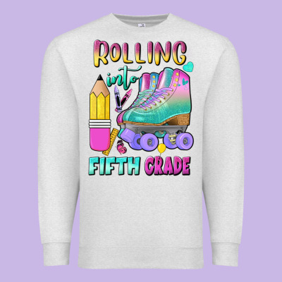 Rolling Into Fifth Grade Premium Sweatshirt Designed By Bundleandbundleshop