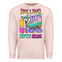 Pale Pink rolling into fifth grade Premium Sweatshirt - BundleAndBundleShop