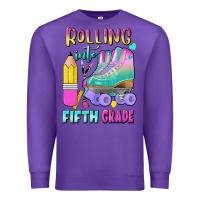 Purple rolling into fifth grade Premium Sweatshirt - BundleAndBundleShop